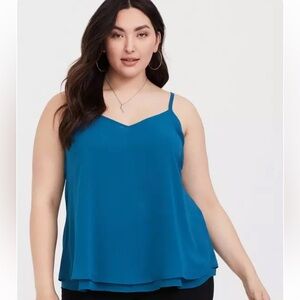Torrid Teal Chiffon Swing Sophie Tank